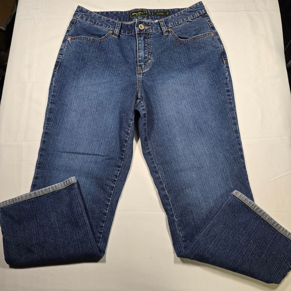 Eddie Bauer Women Stretch Denim cqpri Jeans Size 8 Medium Wash Straight Leg